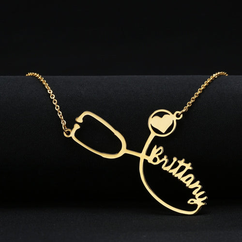Custom Christmas Gift for Nurse Custom Name Necklace