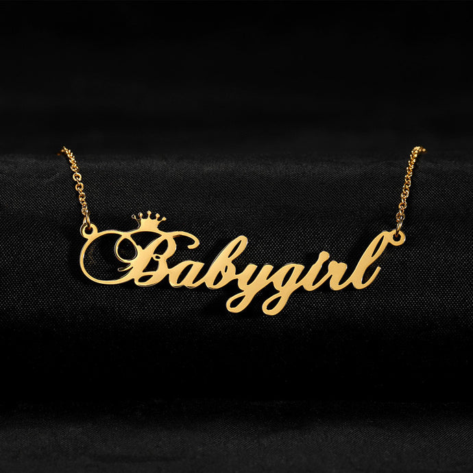 Personalized Name Crown Necklace